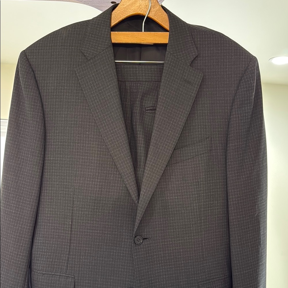 Canali Suit, Black w/Muted Grey Check, IT54 Fits like Slim 42R, Made in Italy